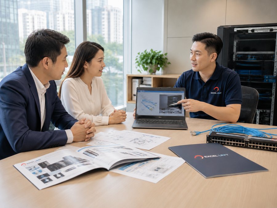 Excel Unit sales engineers consulting with clients